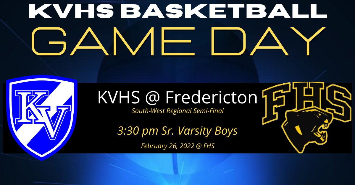 KVHS_Basketball's tweet image. Tough road playoff game today in Fredericton.