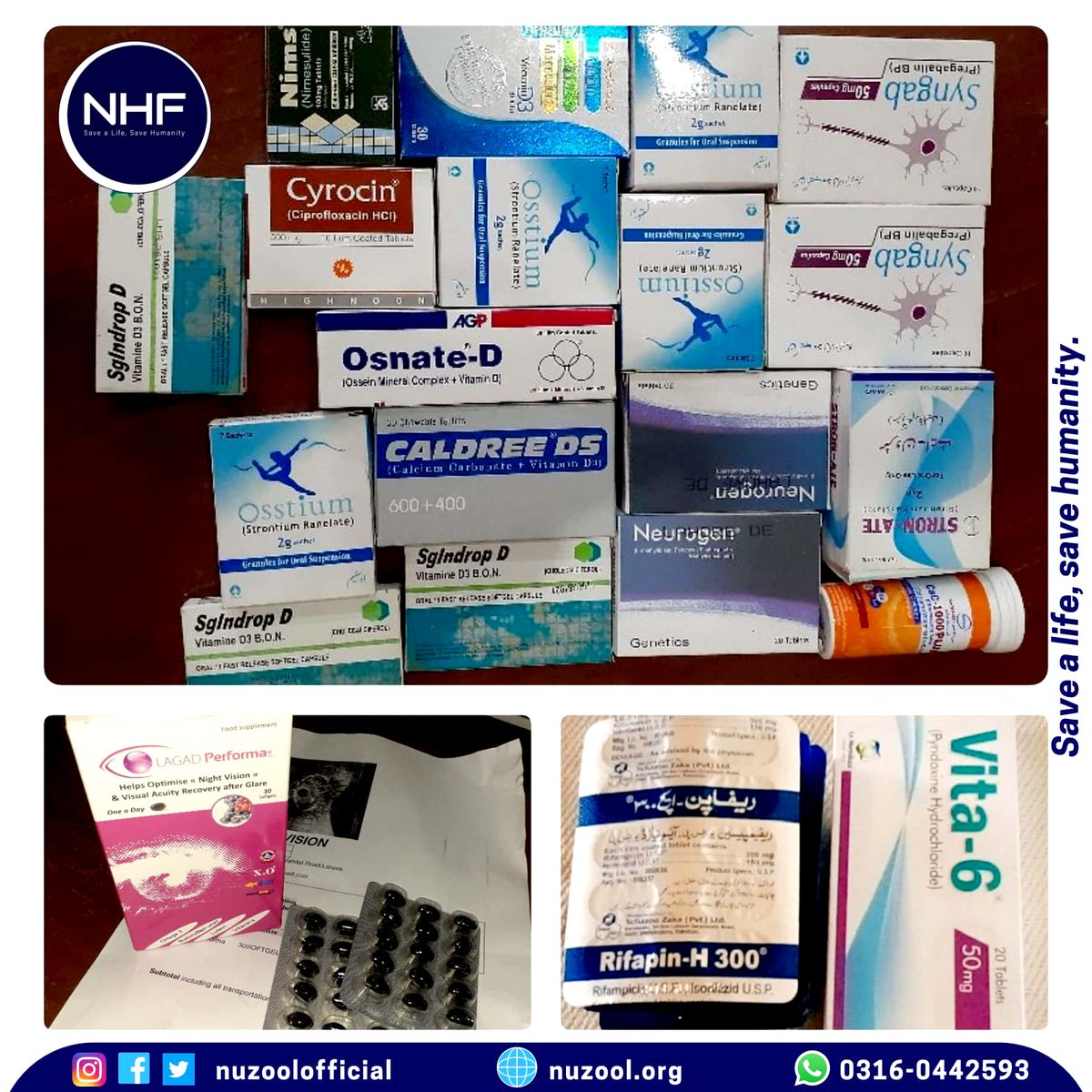 nuzool_fdn's tweet photo. Alhamdulillah with your support NHF has provided free monthly medication to 5 needy patients.
We are thankful to our donors whose donations made us capable for this.
JazakAllah ✨❤️
#nuzool
#nhf
#nuzoolhealthfoundation
#savealifesavehumanity
#HealthcareForAll
#donateforacause https://t.co/x40AYCk6aX