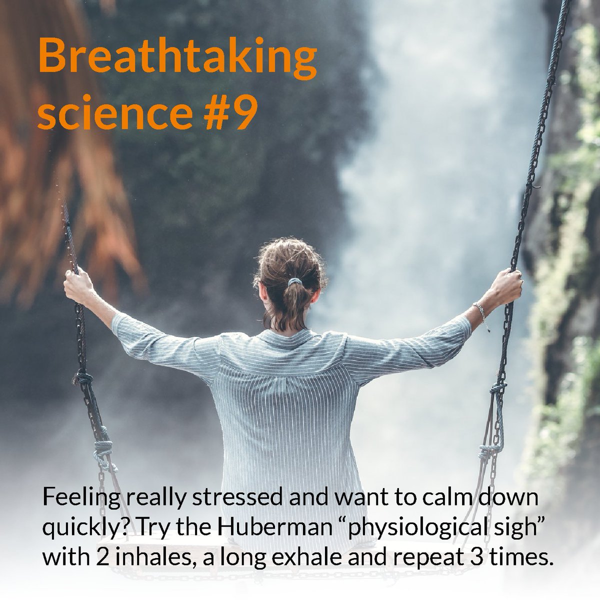 When we inhale twice we maximum the area of the lungs that can removes carbon dioxide and then a long exhale activates our friend the vagus nerve, slowing down the heart rate and creating a relaxed feeling.

You can manually reduce symptoms of stress within a few seconds!