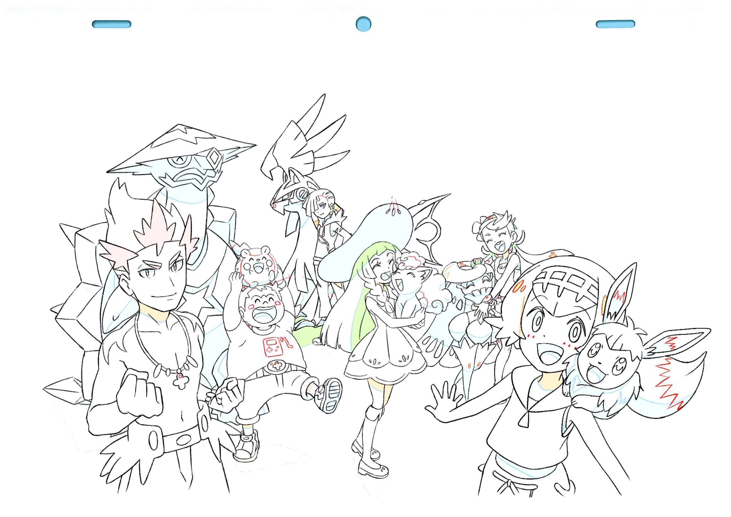 アニメ ポケットモンスター 公式 アニポケ 新オープニングまであと5日 青い海 青い空 アローラ地方の仲間たちの原画をご紹介します カキ マーマネ グラジオ リーリエ マオ スイレン ポケモンたちもみ んな笑顔です アニポケは毎週金曜