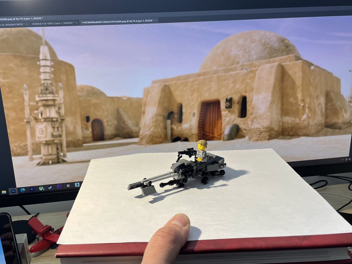 My version of starwars speeder bike with my special Jon Favreau virtual sets :) #StarWars #mandalorian #LEGO