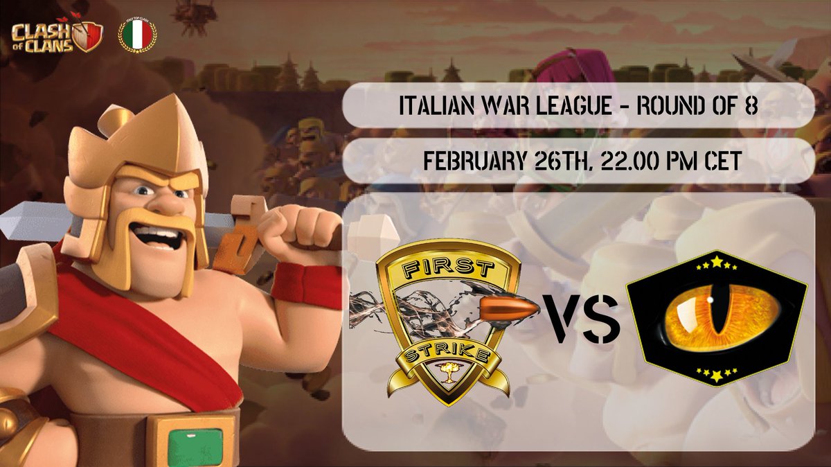 📺 Live 22.00 CET! - ROUND OF 8

<a href="/firststrikeclan/">First Strike</a> 🆚️ @Headstart_G

🇮🇹 <a href="/Giggino478/">Giggino478</a>
twitch.tv/giggino478