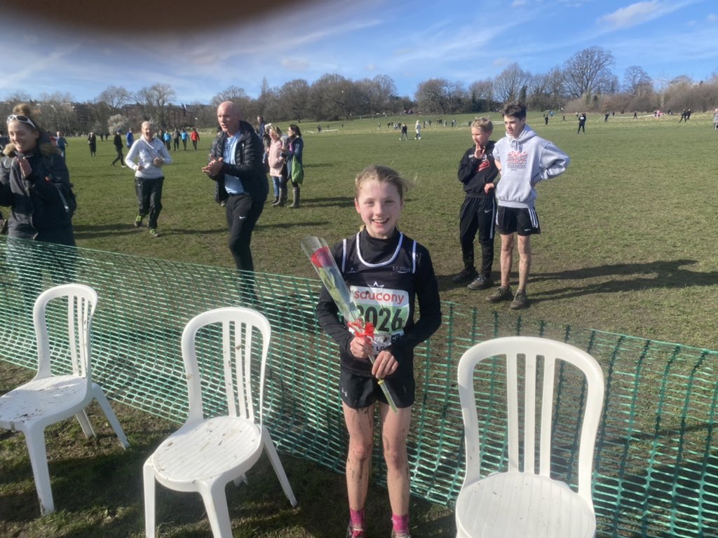 Isabella Waugh wins the U15 girls race in the Saucony English National xc #NationalXC