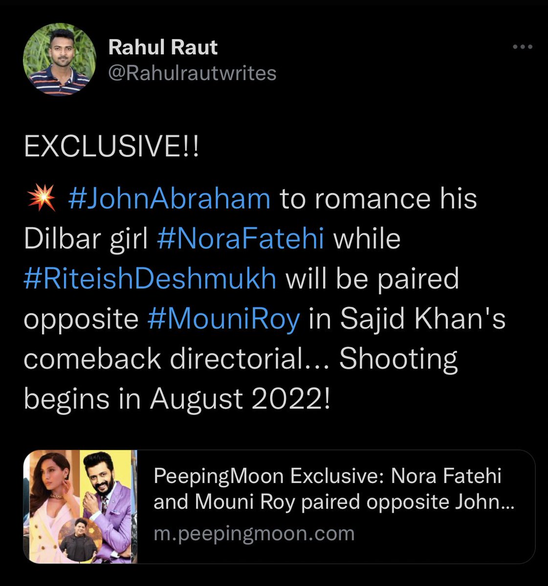 BollyPredicts's tweet photo. #NoraFatehi cast opposite #JohnAbraham in Sajid Khan’s comeback directorial. ✅✅✅ https://t.co/bHWO9aSA88
