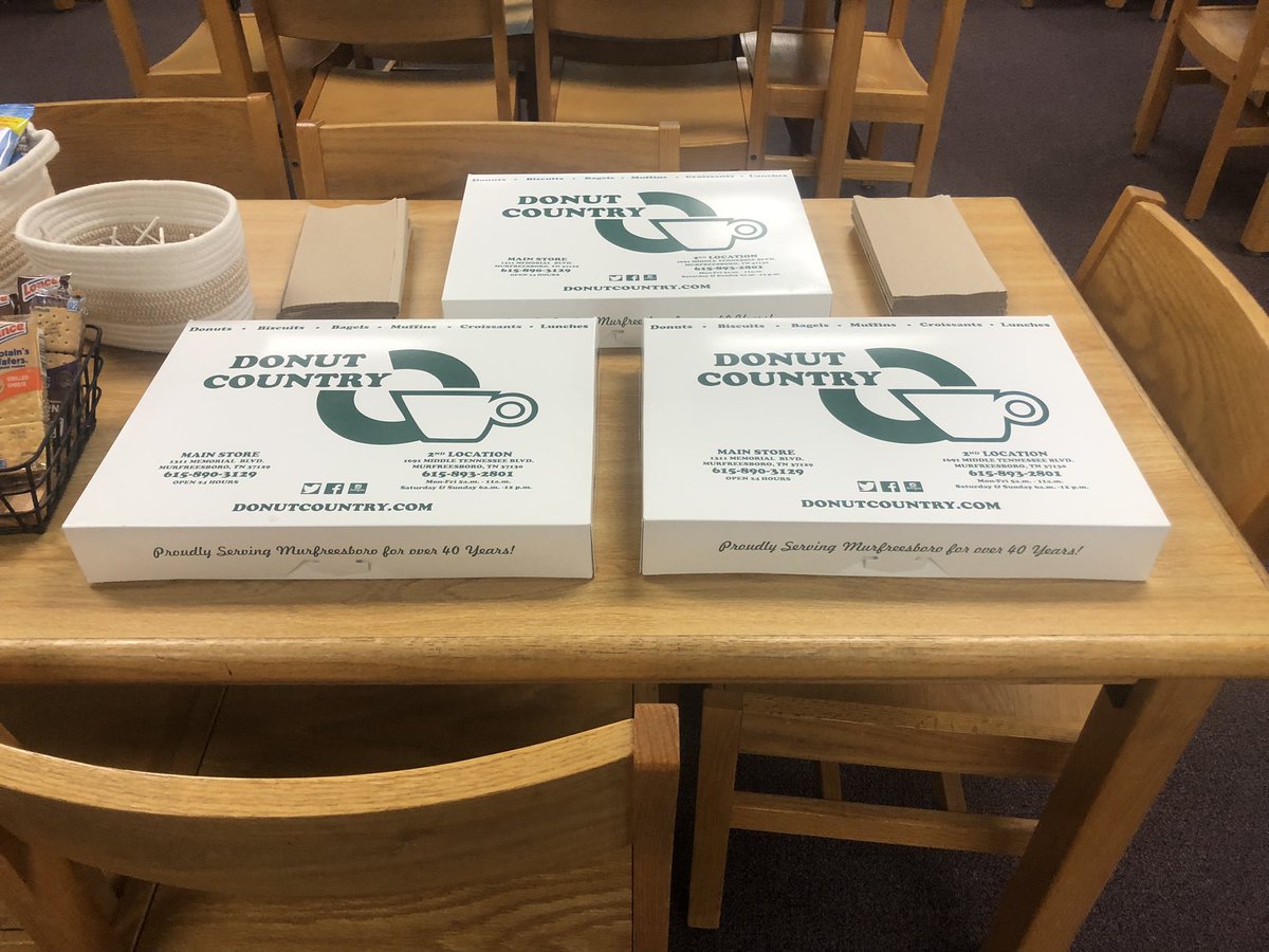 TibbsEAG's tweet photo. All set up for our ACT Prep Session this morning! And who doesn’t love Donut Country 🍩?!? We are Ready! @Tim_PedigoEAG @EAGbrownj #ehstacklestheact #actready https://t.co/kLOGMGmkBF