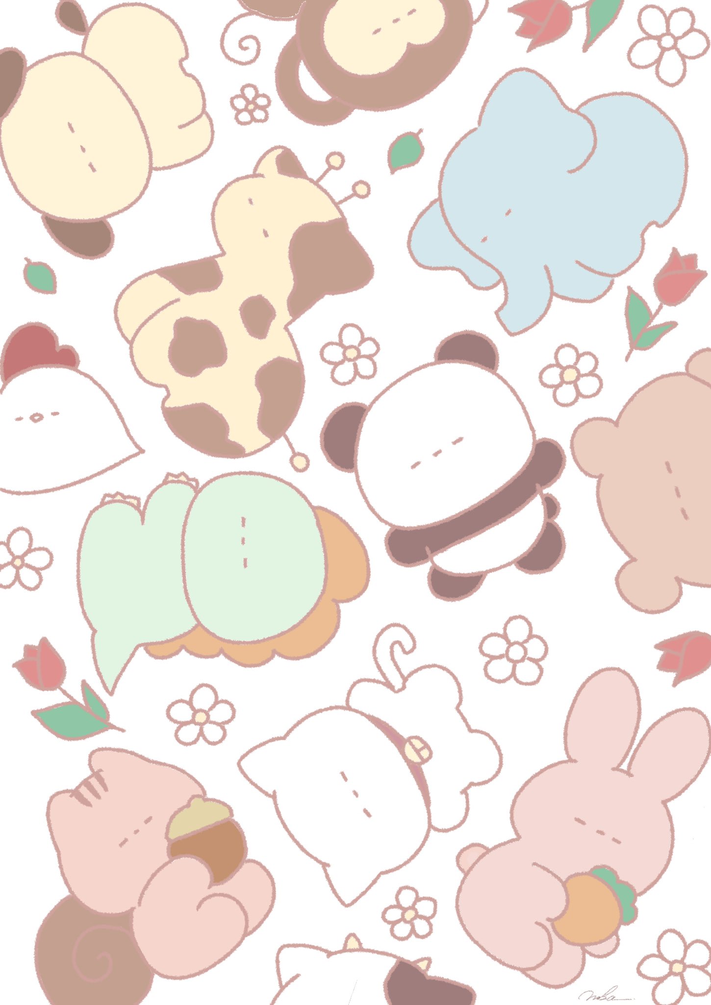 未 夏 ゆるゆるあにまる 𓂃 𓈒𓏸 イラスト イラストグラム ゆるいイラスト アニマル どうぶつ イラスト垢 パステルカラー 絵垢 イラスト好きな人と繋がりたい お絵描き好きな人と繋がりたい Illustration Illustrator T Co