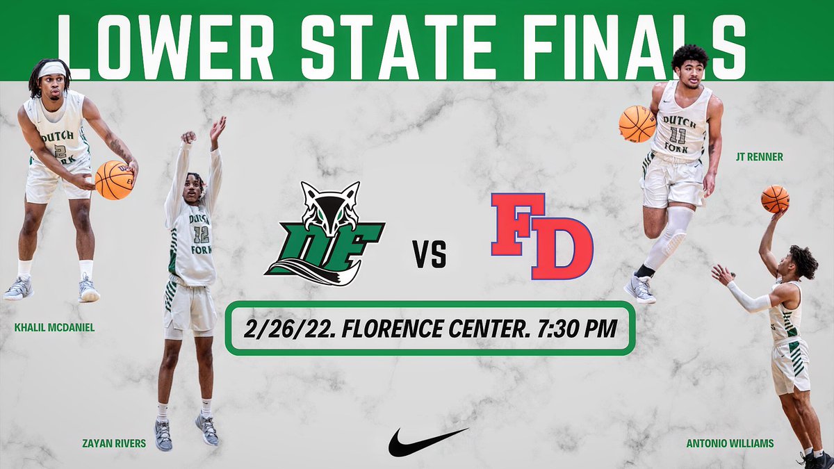 Final 4. 🚨 GAMEDAY vs Fort Dorchester 📍Florence Center ⏰ 7:30pm