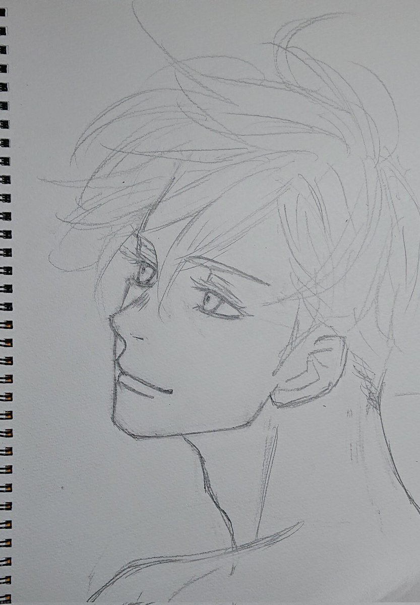 最近はこんなんばっかですいません。
今夜は特に荒ぶってるし眠いしで落書き同然のラフで限界なんですわ……頭でかいな……もっとちっさくしないとな……スヤァ…… 
