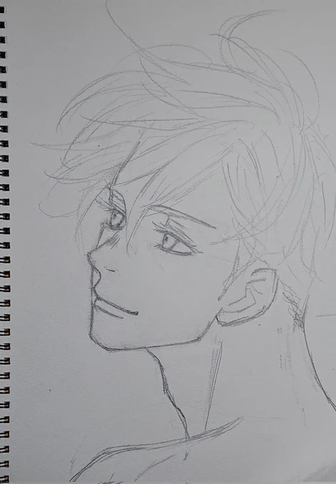 最近はこんなんばっかですいません。
今夜は特に荒ぶってるし眠いしで落書き同然のラフで限界なんですわ……頭でかいな……もっとちっさくしないとな……スヤァ…… 