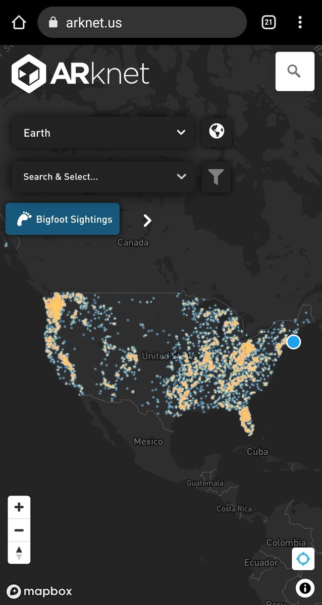 MyArKnet's tweet photo. The ARknet #bigfoot heat map utilizing data from @BFRO_Updates and @MattMoneymaker1 is taking shape! $TTCM https://t.co/KNJ58bAJEV