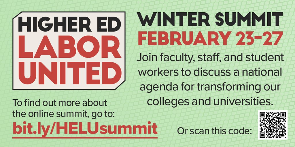 Higher Education Labor United (HELU) tweet media