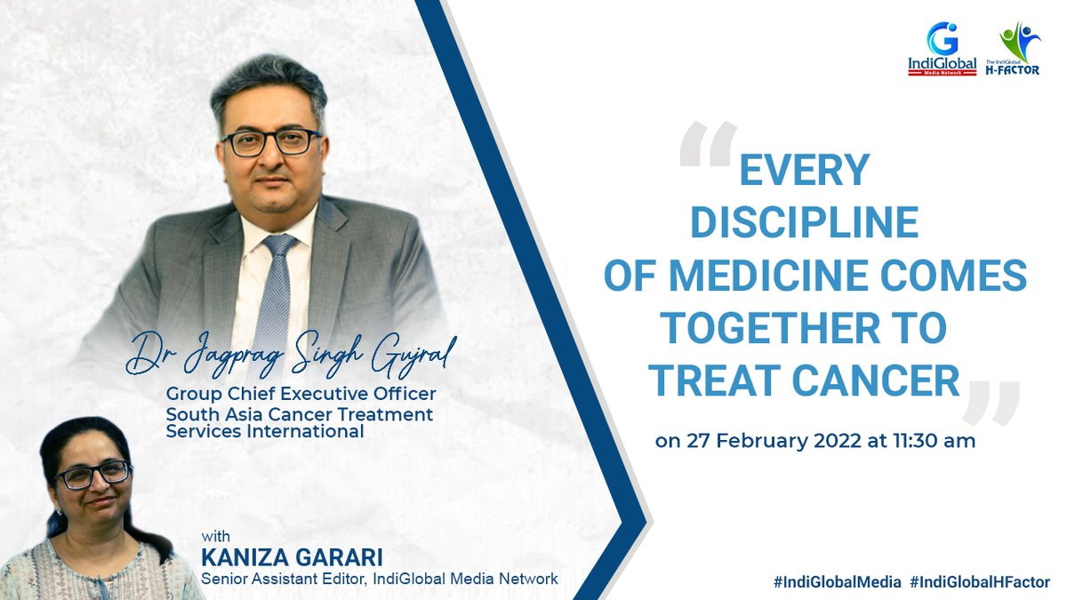 IndiglobalMedia's tweet photo. Listen to Dr Jagprag Singh Gujral talk about the emerging technology in treatment of cancer on IndiGlobal Media Network, H-Factor on February 27th, 2022 at 11.30 AM.
#IndiGlobalMedia #IndiGlobalHealth #HFactor
See Promo: https://t.co/Lo3m9S6aTN
To Watch: https://t.co/GICjLZ8d6r https://t.co/5JcQGnJ1ut