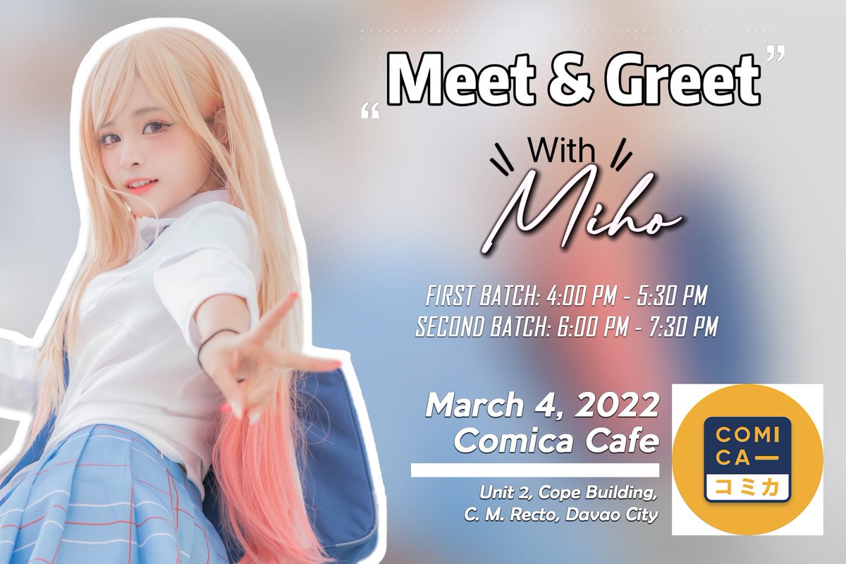 Kirarin_chu's tweet photo. Hey! Guess who's coming back to Davao? 🍓

@mingmiho is holding a meet &amp; greet at Comica ❤️ and she's looking forward to see you! 

Sign this google form to secure your slot. Few people are allowed due to protocols. First come, first serve~!

⬇️
https://t.co/S126hu3fZ6 https://t.co/gbLyy3t8dm