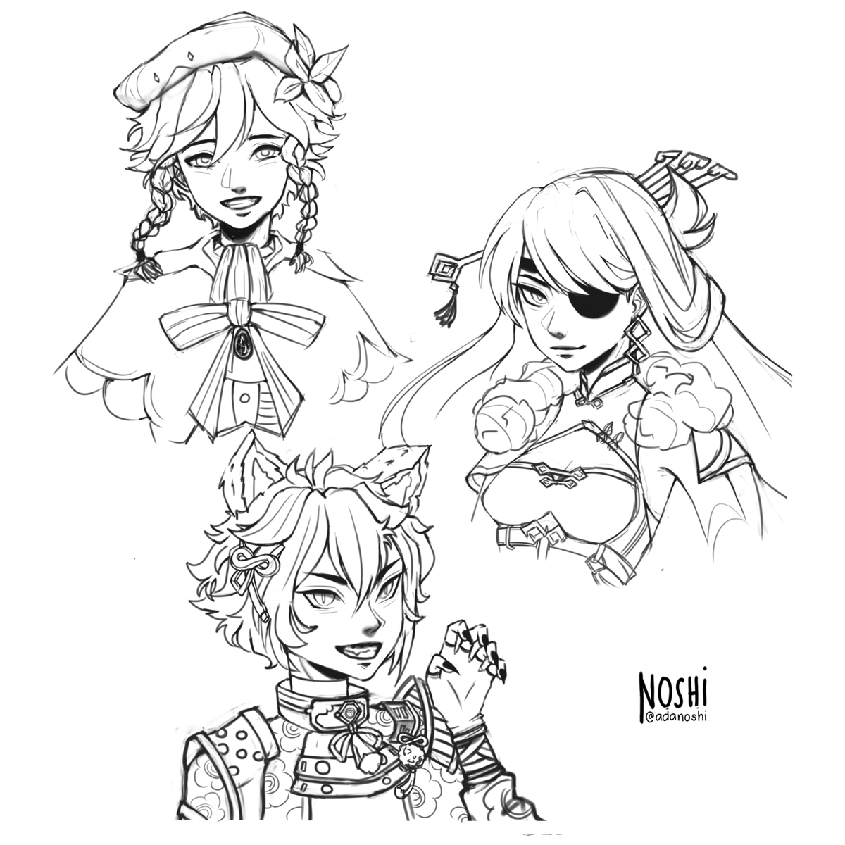 adanoshi_'s tweet image. #GenshinImpact  doodles