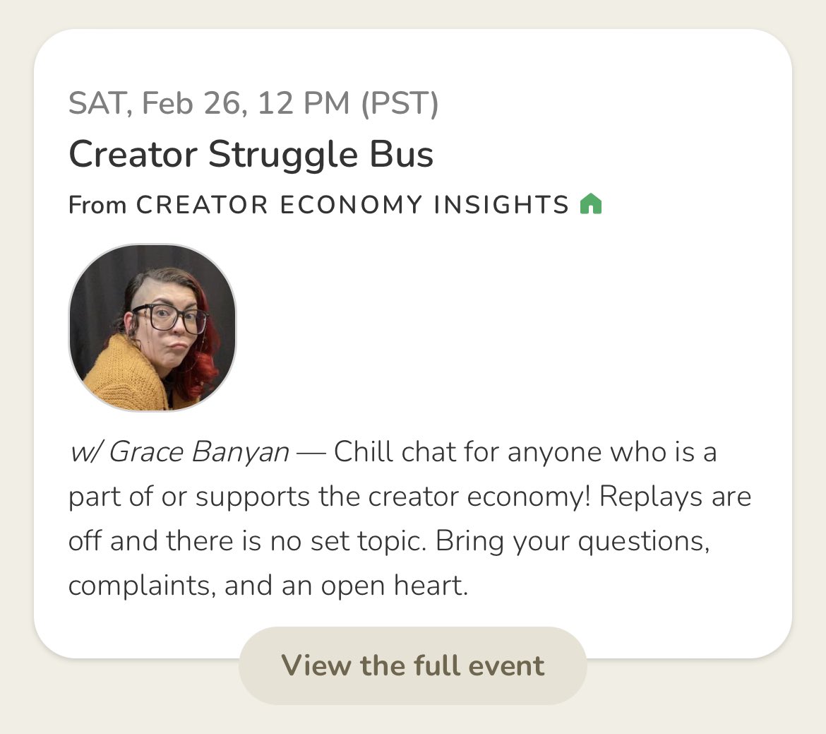 MxValorieGrayce's tweet image. It’s Creator Struggle Bus Saturday with @createorbust

Starts in an hour in @clubhouse

clubhouse.com/event/M1wqWJ63…
