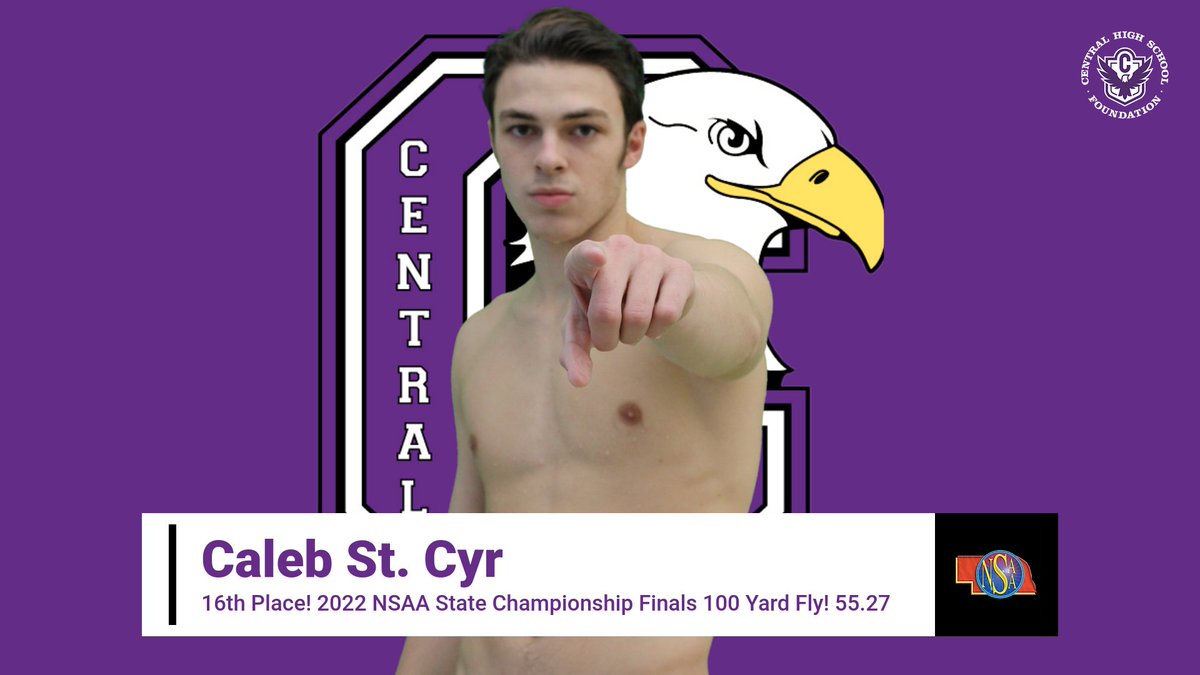#CentralAthleticDepartment: Congratulations Caleb! Finished in 16th Place in the 2022 NSAA State Swim Championship Finals in the 100 Yard Fly / 55.27! Way to go Caleb!

Let's go <a href="/CHSBoys_Swim/">Central Boys Swim & Dive Team</a>!

#TheCentralEagleWay + #ooohaaah = #DowntownProud