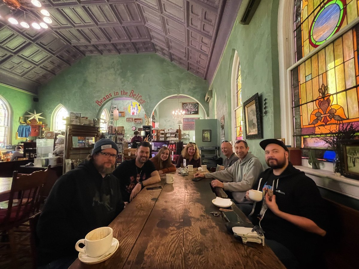 Sitting with the majority of the Blair Witch Project cast right outside the original filming locations! Pinch me!