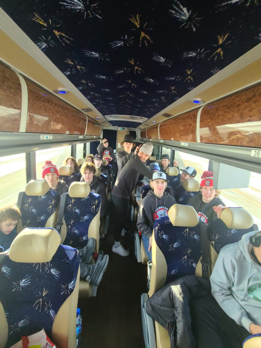 Headed North!  See you in a few hours Peace River! Bulldogs enjoying the ride!!