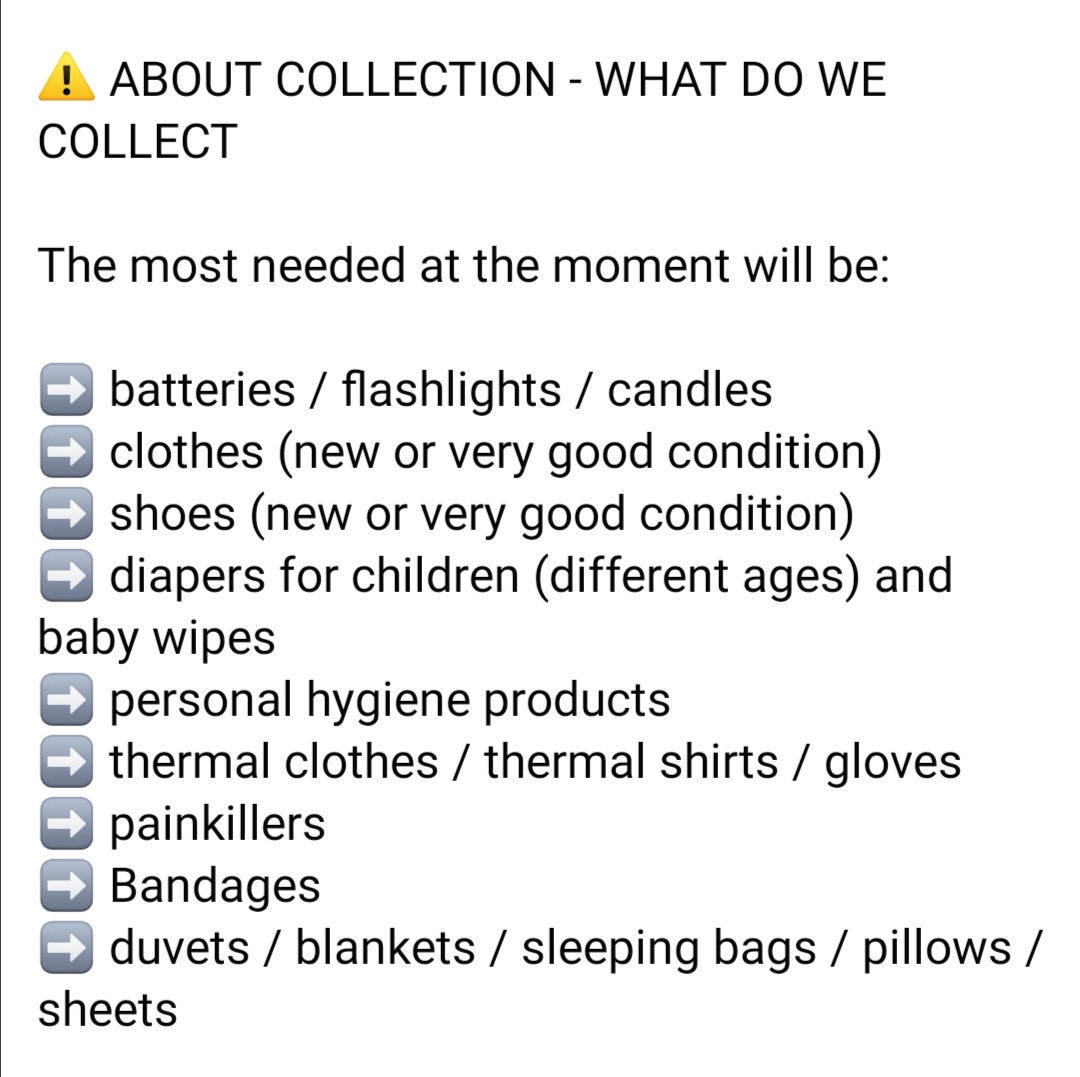 Polish community for Ukraine is collecting necessary items for Ukrainians fleeing to Poland ❤️ this is the list of items needed at the moment! First transport probably next Saturday. Collection points: ABC SUPERMARKET, Church Rd, NP19 8EG and <a href="/Lepub/">Pepe Le Pub</a>. DM us for more information