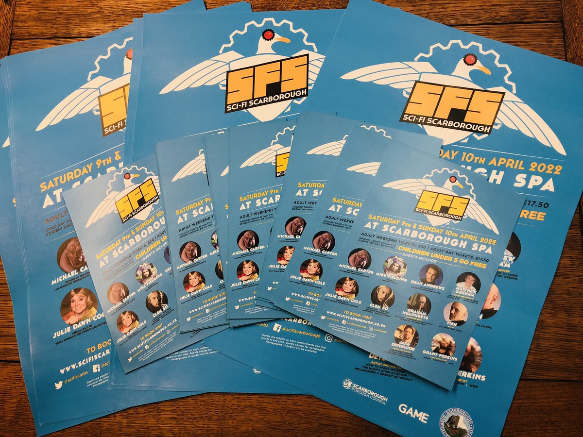 scifiscarbs's tweet photo. THE PRINT RUN HAS ARRIVED!
We’ve got posters in the A3-A2 & even A1!
A5 flyers galore, so if you can possibly display one for us and/or take some flyers that would be lovely, we can drop them off or post them to you! #printrun #posters #flyers #scifiscarbs2022 https://t.co/VtiLGADmdU