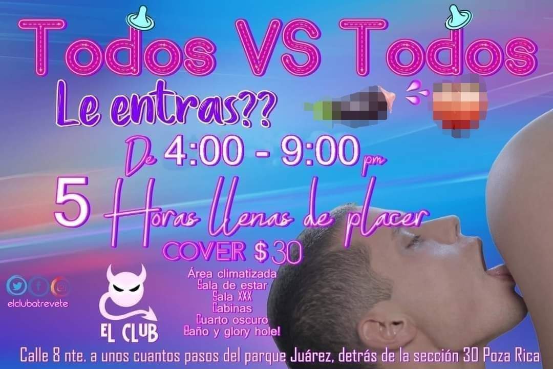 elclubpr's tweet photo. 🔥SABADO DE TODOS CONTRA TODOS😈💦TU YA SABES COMO SE PONE ESTO😎🔥🔥ENTRA, UNETE Y A C0G3R🍌💦🍑EL AMBIENTE YA COMENZO CON ESTOS CHICOS QUE SON BIEN JALADORES💦#ELCLUBPR EL MEJOR LUGAR DE ENCUENTROS😎
Calle 8 nte. a unos del parque Juárez, detrás de la sección 30, Poza Rica https://t.co/4QVvTKI5H1