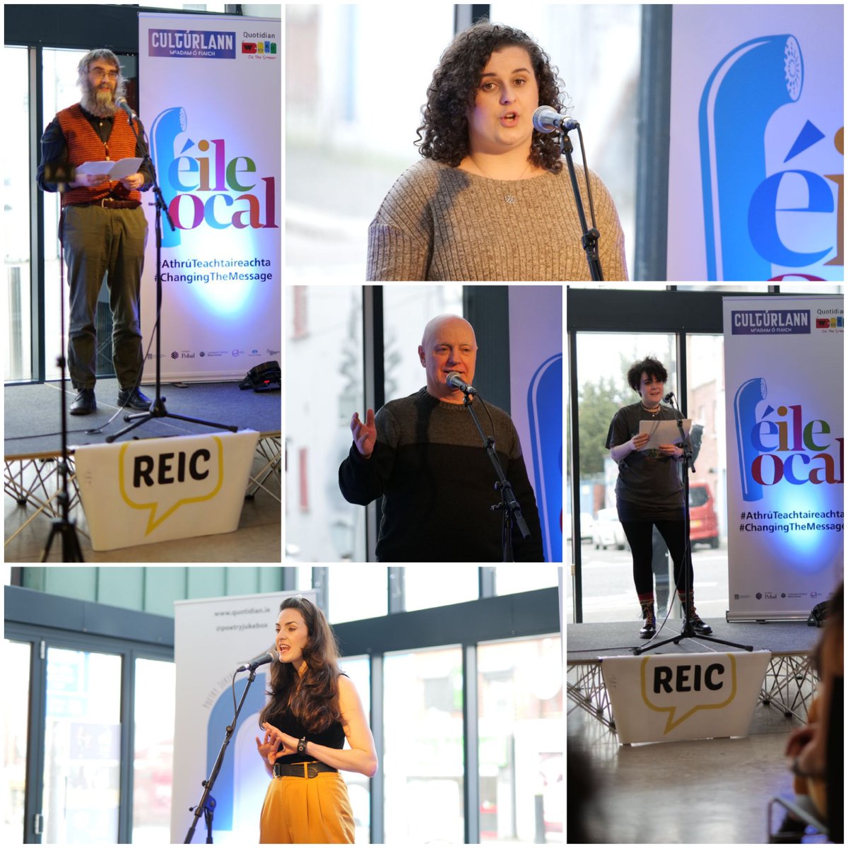 Culturlann's tweet photo. @reic spreagúil sa Chultúrlann inniu le @MiseCiara @maoiliosa Sinéad Ní Thuamáin Seán Ó Muireagáin @aonghusoha #féilefocal #changingthemessage #athrúteachtaireachta @poetryjukebox 

📷 @BayviewMedia https://t.co/lQIj7D2CoA