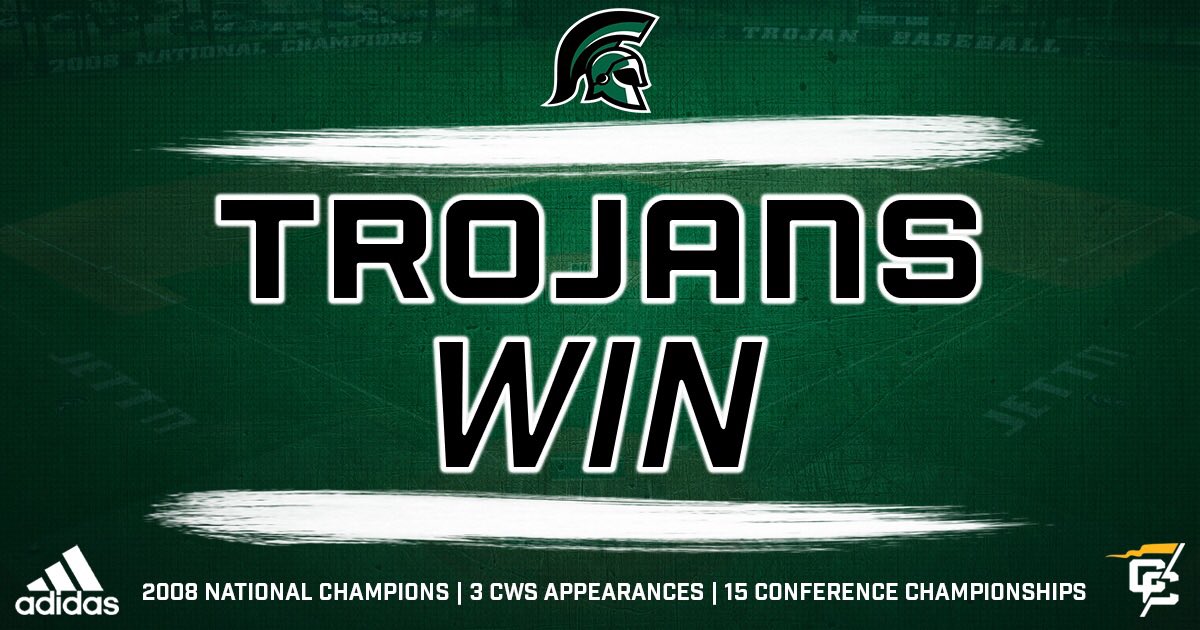 UMOBaseball's tweet photo. Trojans Win! Cooper George and Jack Casbarro have big days at the plate and Hunter Stevens gets the win on the mound! https://t.co/qtrPJtAwc1