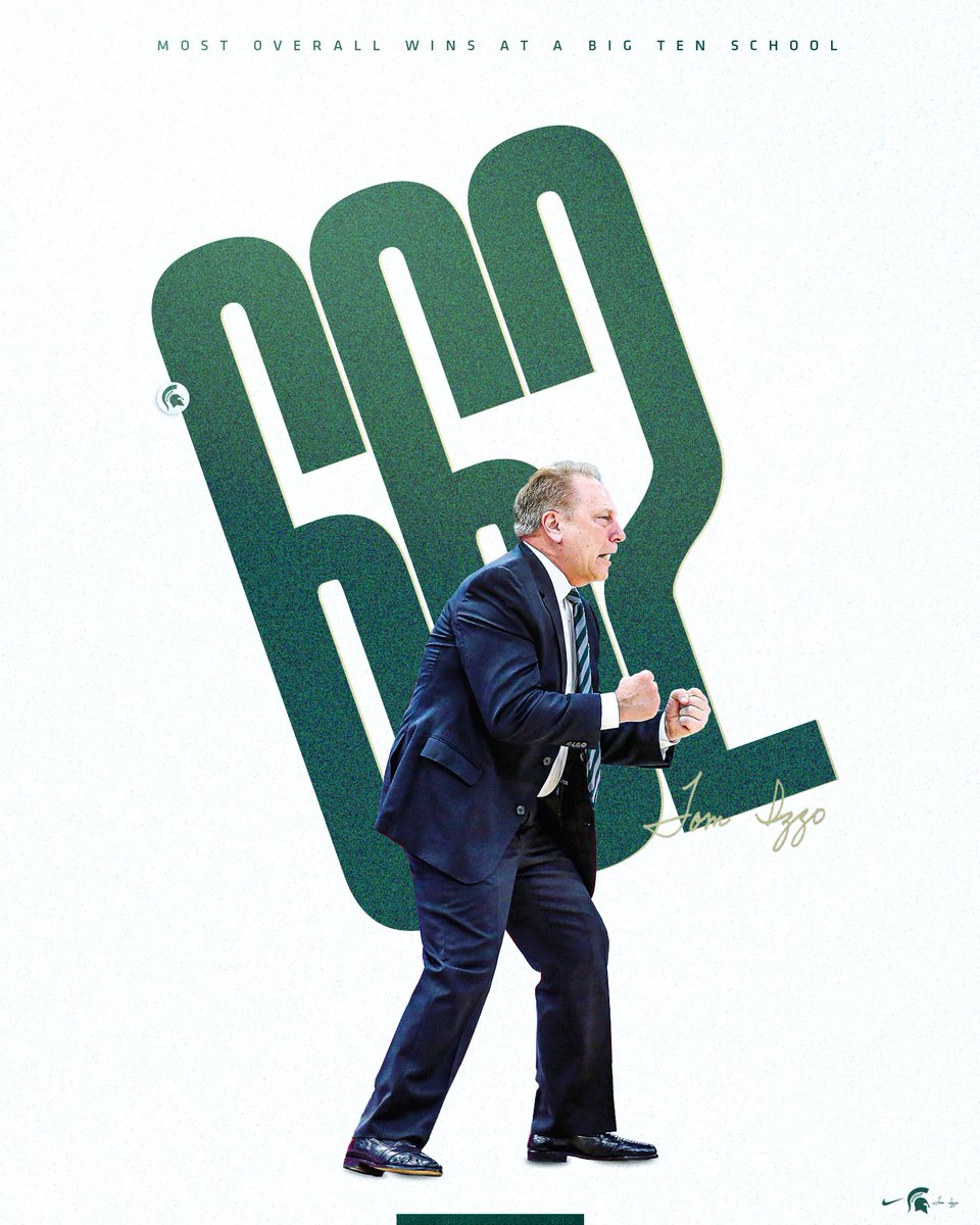 662. 

Coach Izzo is now tied with Indiana Coach Bob Knight for MOST OVERALL WINS AT A BIG TEN SCHOOL.