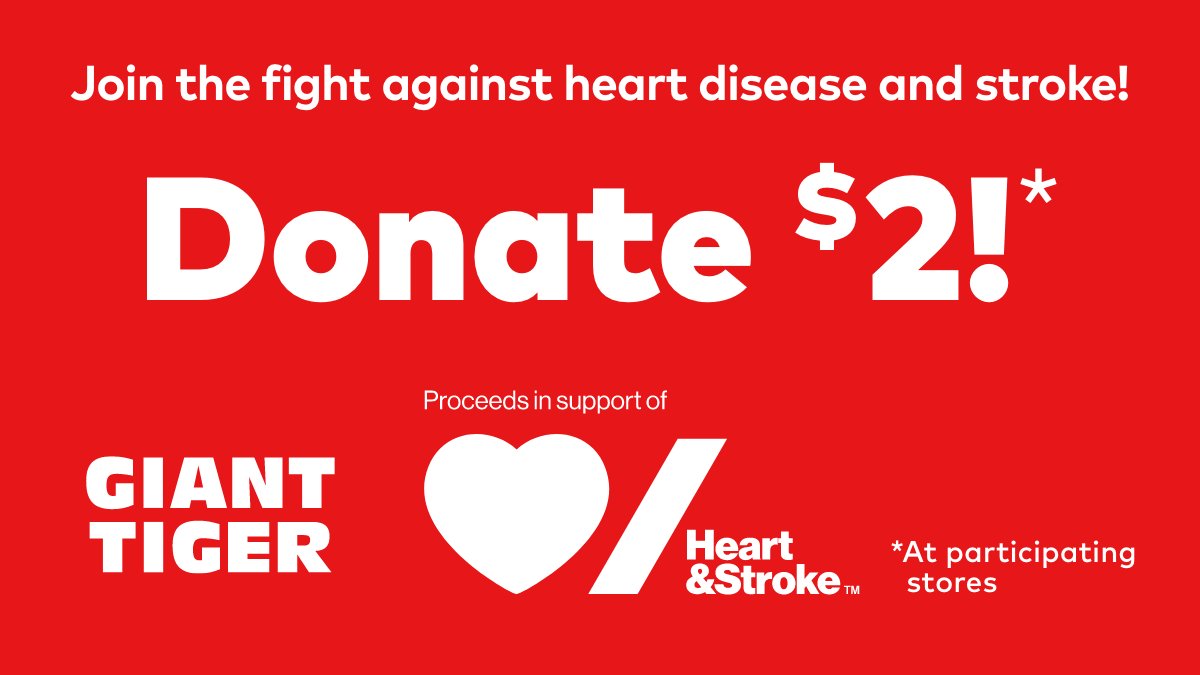There is still time! Until Feb. 28 you can donate in support of the Heart and Stroke Foundation’s mission to empower Canadians to live healthy lives. Please visit participating stores to make a donation!