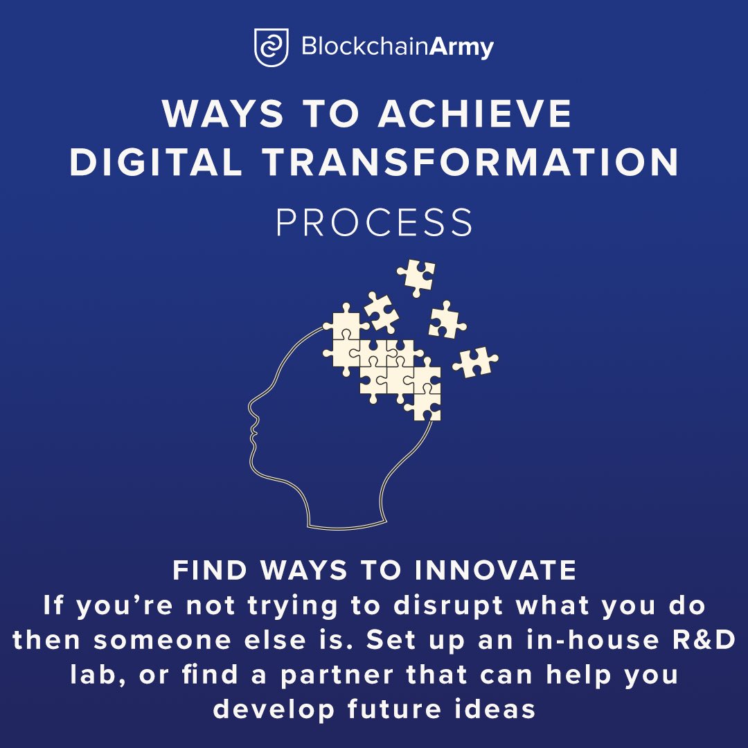 blockchain_army's tweet image. Ways to achieve #digitaltransformation compiled to you by #blockchainarmy 💡Find ways to innovate