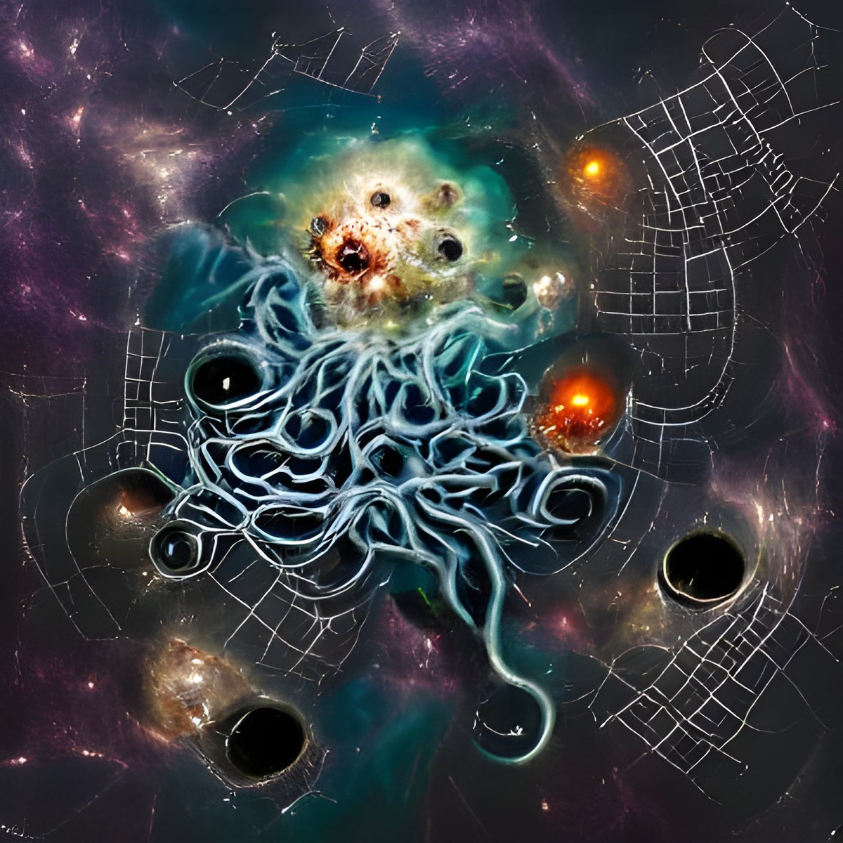 Cosmic_Terrors's tweet photo. "The fabric of spacetime was for it like daily bread, it eagerly devoured that, destroying every reality it encountered"

#digitalpainting #Lovecraft #HorrorCommunity #NFT https://t.co/VSA6V711Ra