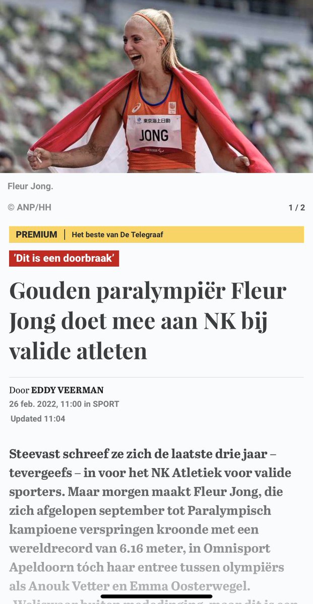 fondsGsport's tweet photo. Wat een geweldige doorbraak! Onze ambassadeur @FleurJong_  maakt morgen haar debuut op het NK verspringen in Apeldoorn. Waanzinnig! https://t.co/5yiCU5Uc0r
