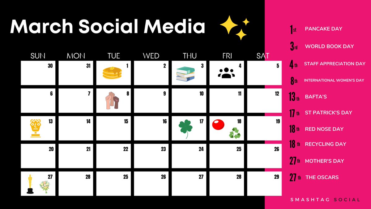 Grab your diary and drop down these key UK dates PRONTO ✍️

#SocialMediaMarketing #DigitalMarketing #Marketing