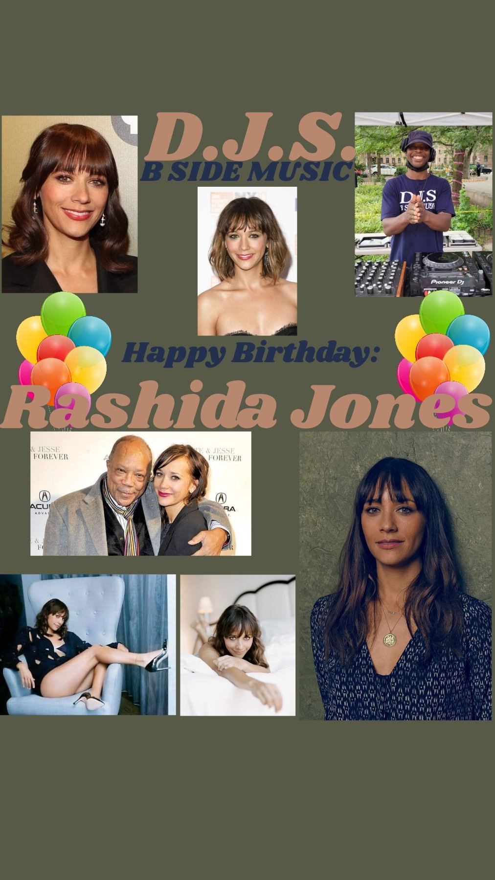 I(D.J.S.)\"B SIDE MUSIC\" wish Actress \"RASHIDA JONES\" Happy Birthday!!! 