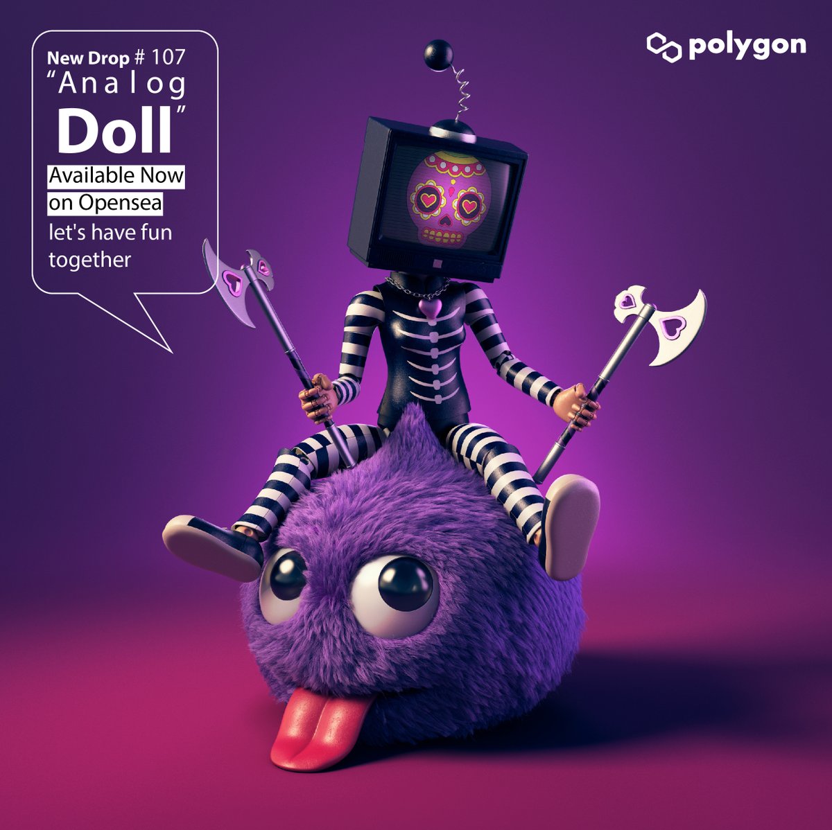 New Drop!! "Analog Doll" #107
on <a href="/0xPolygon/">Polygon | POL</a> <a href="/opensea/">OpenSea</a> 📺👿👿👿
Let's have fun together.

opensea.io/collection/ana………

Join Discord : discord.gg/ZKv3P5cAk3

#NFT #NFTS #NFTCommunity #NFTdrop #nftart #OpenSeaNTF #NFTartists #Polygon #NFTcollection  #NFTJPN