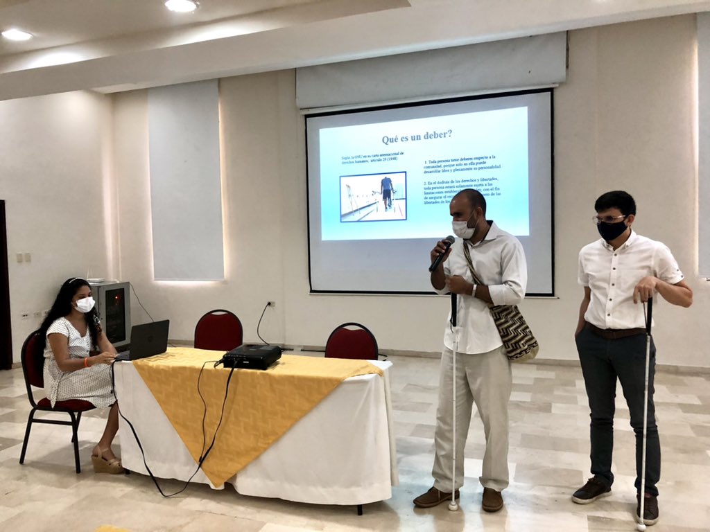 forocosta_'s tweet photo. Continuamos con el ciclo de capacitaciones en el marco del proyecto #IncluExpo. En esta ocasión, Carlos Vergara y Edward Gonzalez, nos hablan sobre el marco jurídico de la discapacidad en Colombia. 
Gracias al @FondoNoruego_es por su apoyo en este proceso. https://t.co/UOULBIQ70v