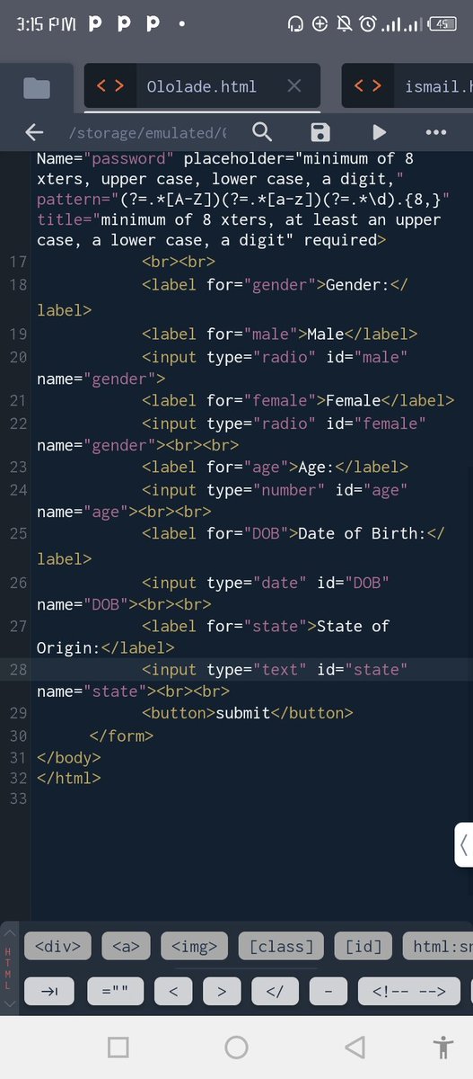 LoladeLawanson's tweet photo. Coding is very interesting. 🤗🤩
#TechIsLife #HTML https://t.co/aTzomHG8ng