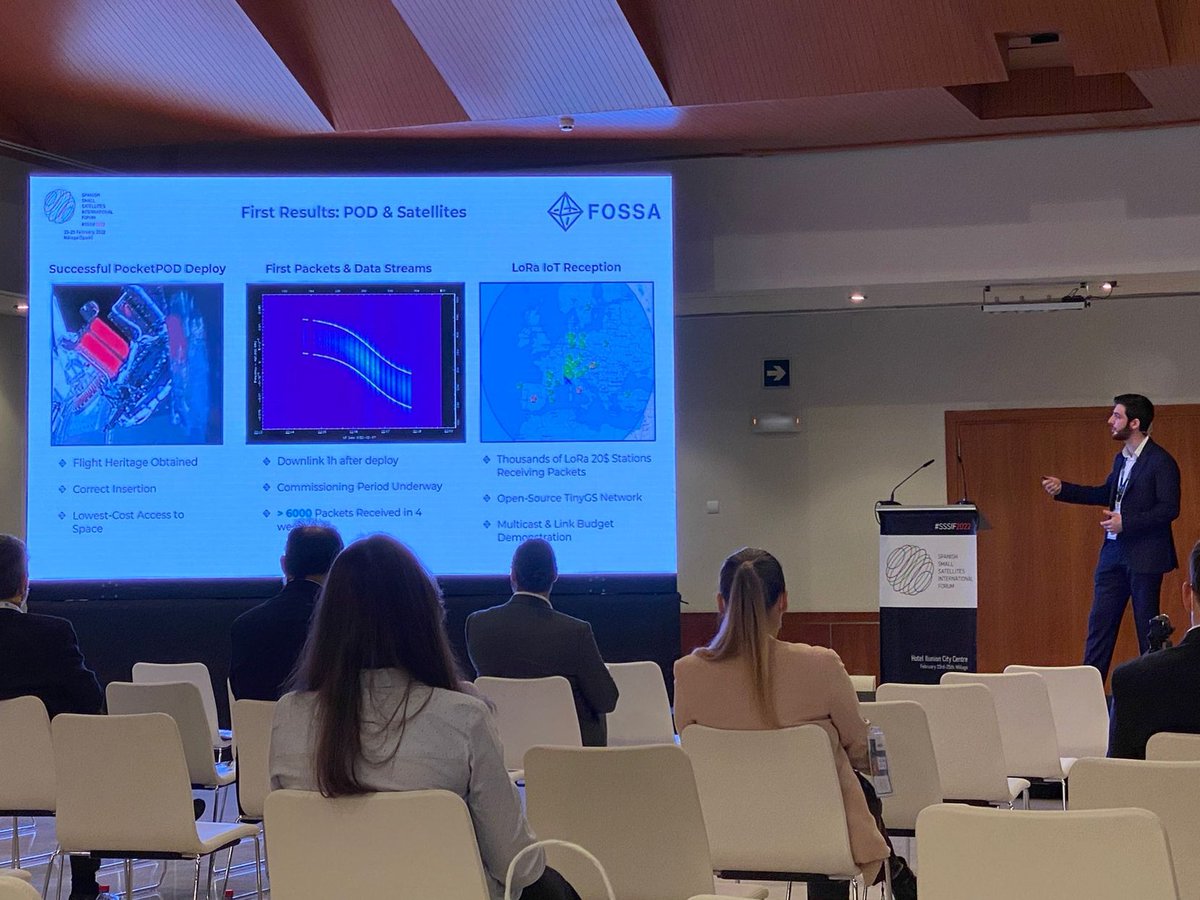 Mission Success of the first @FossaSys IoT constellation picosatellites being presented at @SSSIForum yesterday. Several pilots are underway and clearing a path for commercial deployment of the service in the coming months.