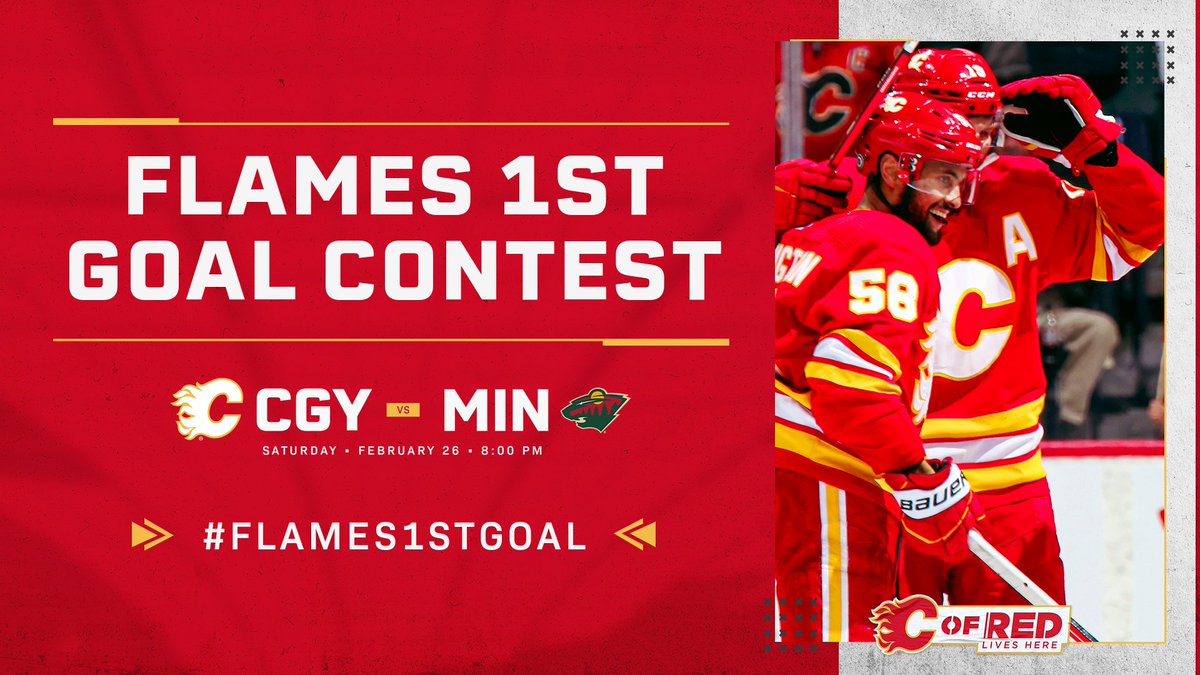 NHLFlames's tweet photo. Who is going to open the scoring for us tonight? 

Share your guess and use the hashtag #Flames1stGoal for a chance to win a pair of tickets to our Mar. 8 game vs. the Capitals!

A winner will be selected at random from the correct responses. https://t.co/N1gQxBFn8y
