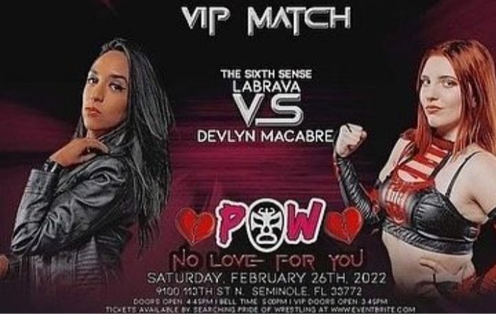 WrestlingColSoc's tweet photo. A propósito, esta noche La Brava tiene acción en el evento de @powrestlingllc #POW19 #NoLoveForYou! Allí estará enfrentando a Devlyn Macabre. Muchos éxitos a la más ruda de todas. @labravaofficial 💪 https://t.co/ufQ1vkTBP4