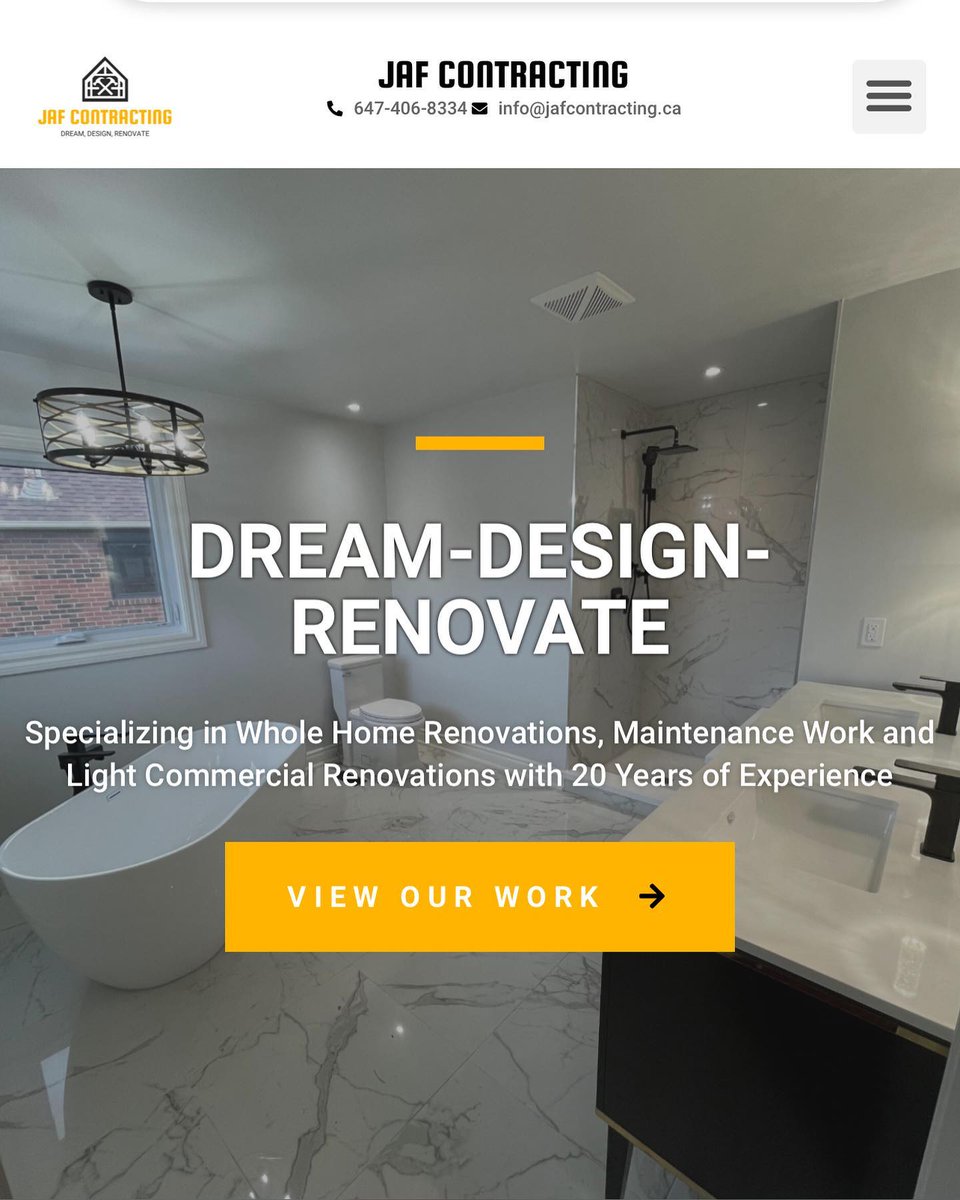 JAFContracting's tweet photo. The time has finally arrived! Here is a glimpse at our new website 💪🏻 Same great service with a refreshed look! Website link below 👇🏻

🖥 https://t.co/AOIoEKFTNt
_____________________
#contractorlife #website #newandimproved #skilledtrades #skilledtradesmatter https://t.co/sZTWSWxFoL