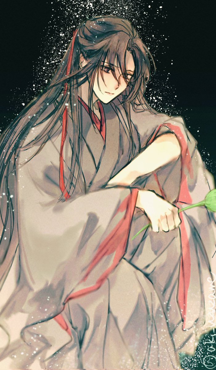 1boy long hair male focus solo hanfu chinese clothes wide sleeves  illustration images