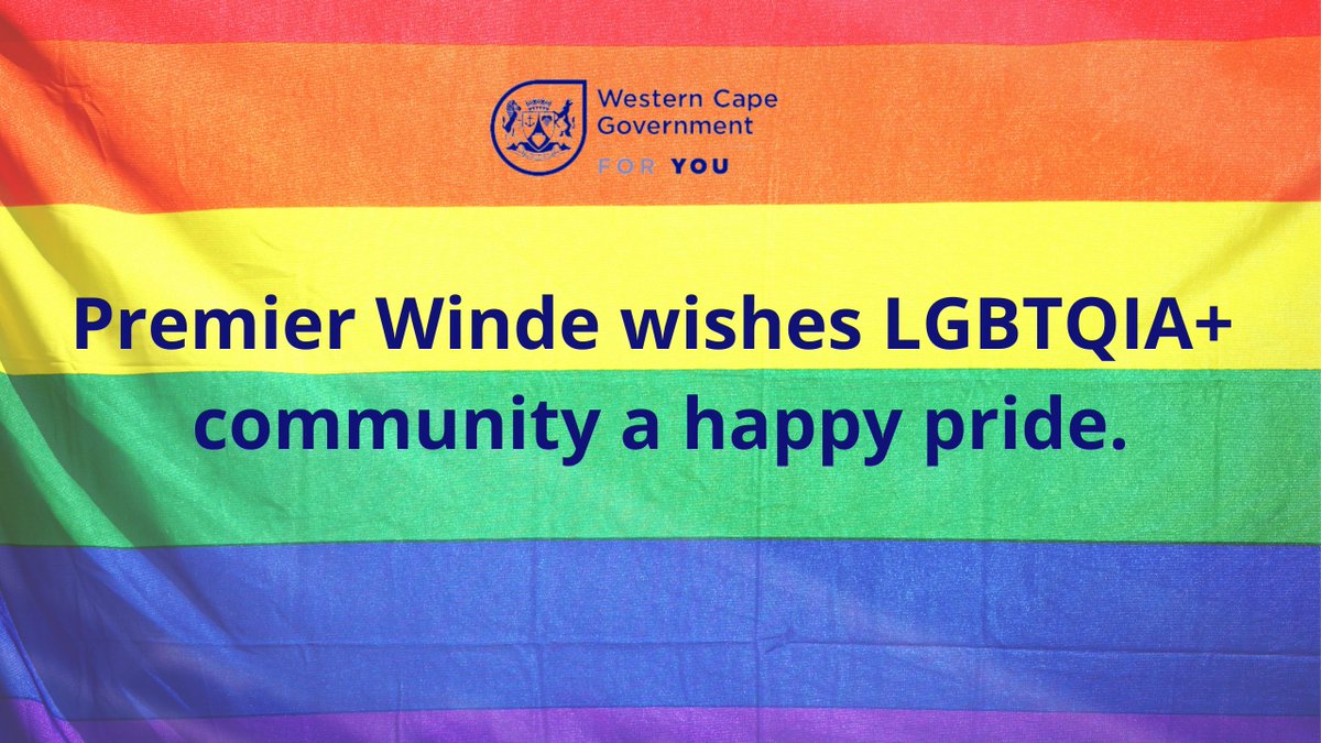 Happy Cape Town pride! 🏳️‍🌈🌈 It is wonderful to celebrate #togetheragain with our LGBTQIA+ community! The Western Cape Government is committed to building an inclusive South Africa, united in our diversity, and we stand firmly against hate and discrimination. @capetownpride