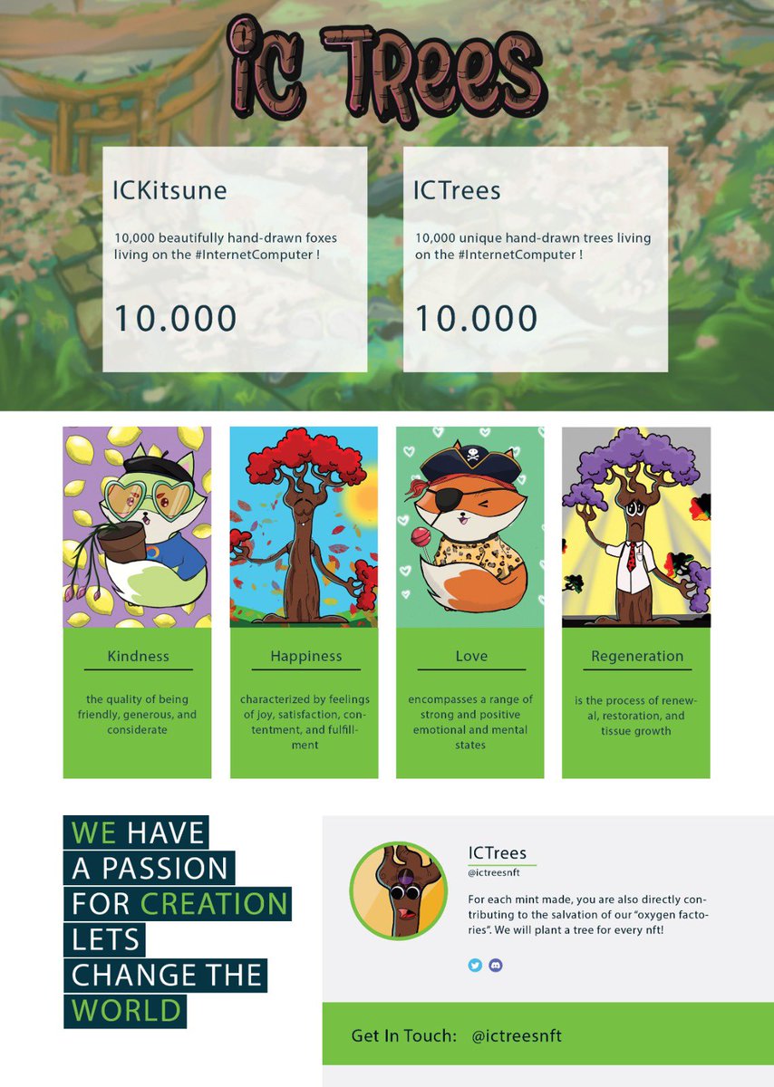 ICKitsune_NFT's tweet photo. Thanks to our partnership with @ictreesnft, they are giving to our community 3 ICTrees &amp; 5 Whitelist spots 🎊🌳🦊

To join:
▶️Follow @ictreesnft &amp; @ICKitsune_NFT 
▶️❤️&amp;RT
▶️Tag 3 friends
 
Ends in 48 hrs

#DFINITY #ICP #NFTs #NFTGiveway https://t.co/OB4A1cbu0a