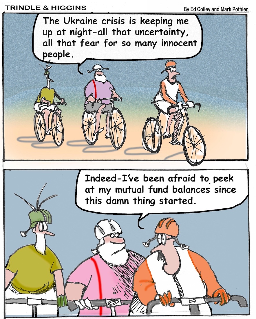 TrindleHiggins's tweet image. Some people are worried about the #Ukraine crisis for the wrong reasons. A new @TrindleHiggins comic from @markpothier and Ed Colley.