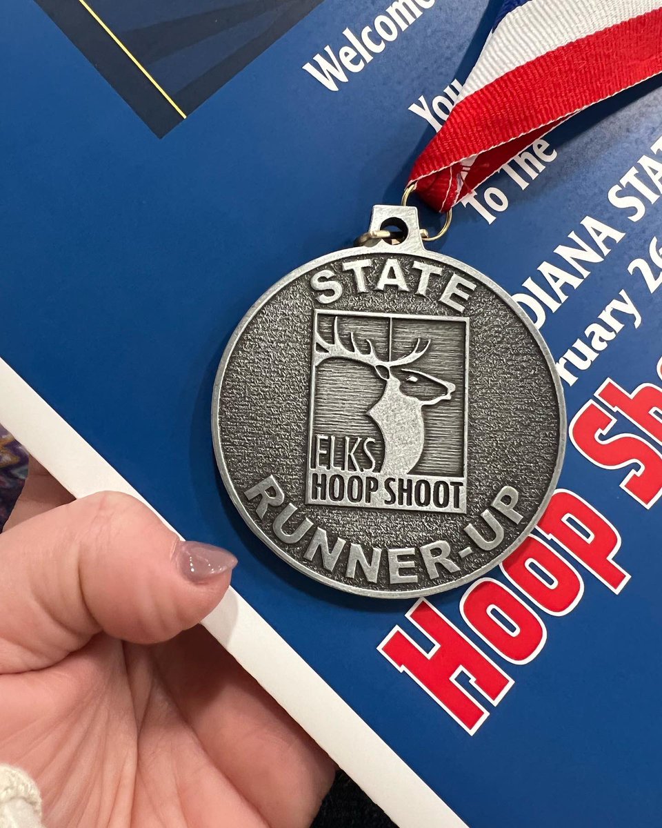 We are so incredibly proud of Cam! With 16/25 shots made, a 3-way shoot off, she is officially the State Runner-Up in the Elks Hoop Shoot for 8/9 year old girls in Indiana! To be 2nd in the state at 9 years old is amazing!🥈🏀

Way to go Cami G, this is just the beginning! 👏🏽💙