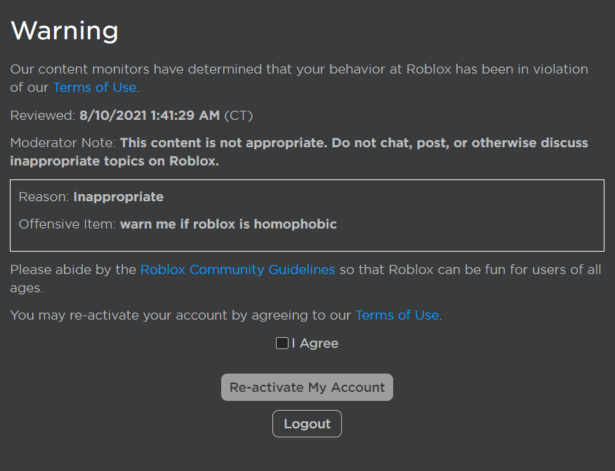 LMAOOO I GOT WARNED FOR THIS #Roblox