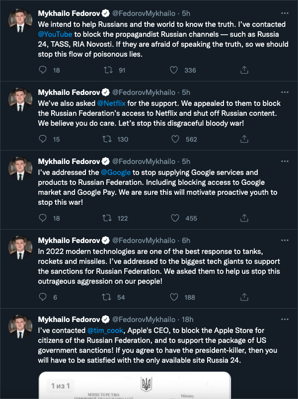 ethicistforhire's tweet photo. Ukraine is not only calling on assistance from foreign leaders, but also from foreign tech companies. As I wrote about in my #Nihilism book, Ellul tried to warn us the rise of "technocracy" does not mean tech companies want or intend to use the political power they have... https://t.co/PjHqI7bjsT