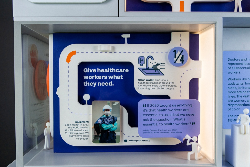 Our Museum of Care explores the challenges healthcare workers face, including lack of access to PPE. 😷

Visit chwi.jnj.com/actionhub to discover actions you can take to support frontline health workers.  

#BacktheFrontline #MICROmuseum #healthworker #jnj