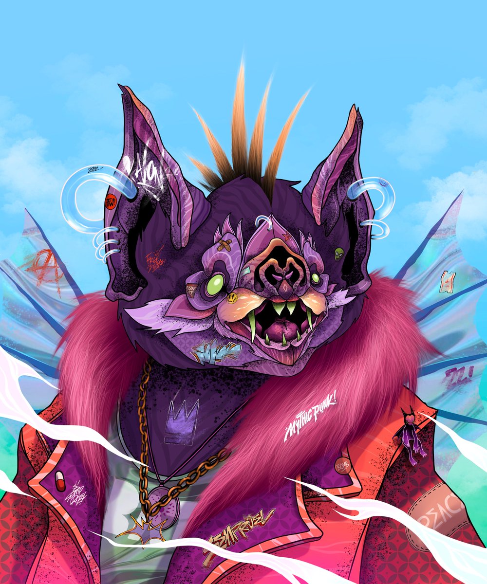 rullysemproel's tweet photo. The BAT GUY was join! another gang drop 🔥

"Kalong Punk Gang!" now available on 
@hicetnunc2000 

25 edition
3000x3600 pixel

https://t.co/EPnyhioo4P
https://t.co/zvwBZxtOIc

will burn in 50 hours from now, lets myth🔥
#semproel #mythicpunk #nftcollectors #nftart #NFTcommunity https://t.co/IXHtD5a3Kc